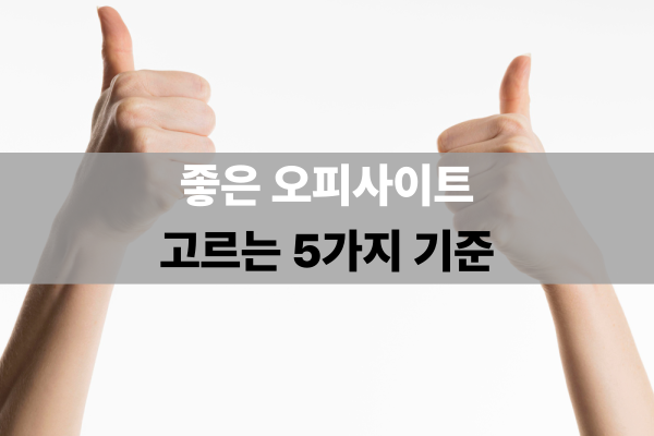 좋은 오피사이트 고르는 5가지 기준